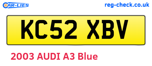 KC52XBV are the vehicle registration plates.