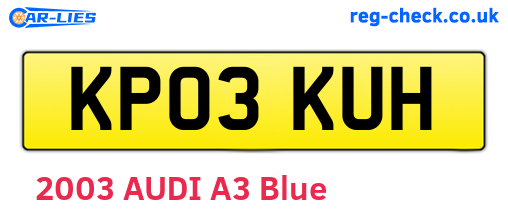 KP03KUH are the vehicle registration plates.
