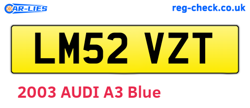 LM52VZT are the vehicle registration plates.