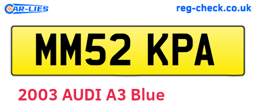 MM52KPA are the vehicle registration plates.