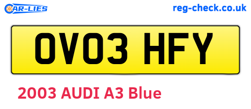 OV03HFY are the vehicle registration plates.