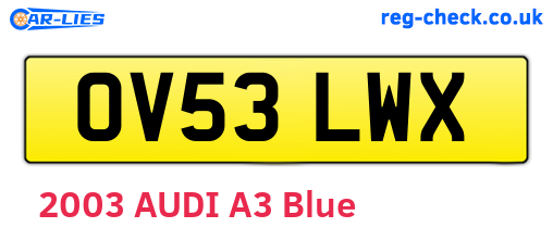 OV53LWX are the vehicle registration plates.