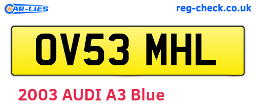 OV53MHL are the vehicle registration plates.
