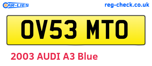 OV53MTO are the vehicle registration plates.