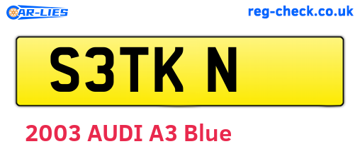 S3TKN are the vehicle registration plates.