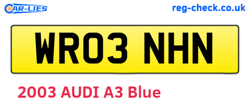 WR03NHN are the vehicle registration plates.
