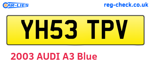 YH53TPV are the vehicle registration plates.