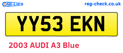 YY53EKN are the vehicle registration plates.