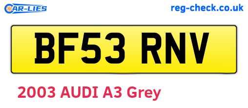 BF53RNV are the vehicle registration plates.