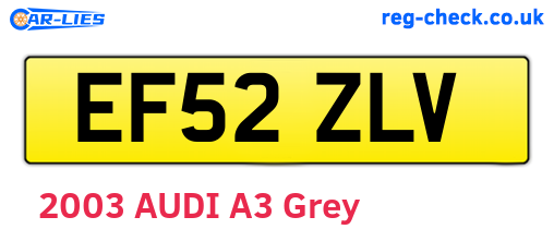 EF52ZLV are the vehicle registration plates.