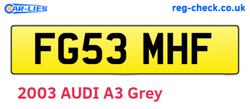 FG53MHF are the vehicle registration plates.