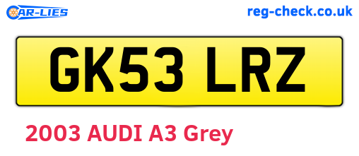 GK53LRZ are the vehicle registration plates.