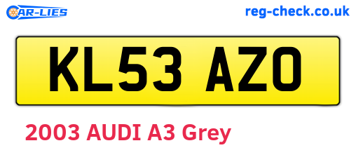 KL53AZO are the vehicle registration plates.