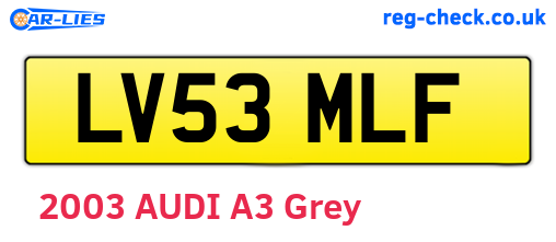 LV53MLF are the vehicle registration plates.