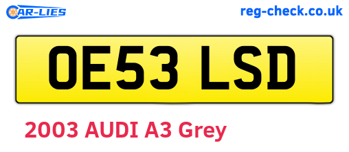 OE53LSD are the vehicle registration plates.