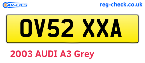 OV52XXA are the vehicle registration plates.