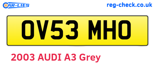 OV53MHO are the vehicle registration plates.