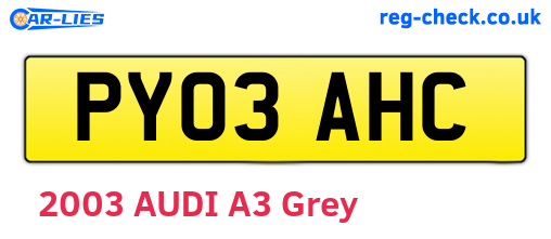 PY03AHC are the vehicle registration plates.