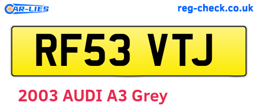 RF53VTJ are the vehicle registration plates.