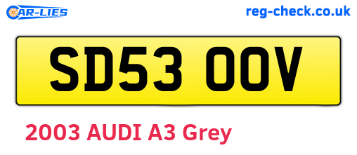 SD53OOV are the vehicle registration plates.