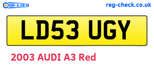 LD53UGY are the vehicle registration plates.