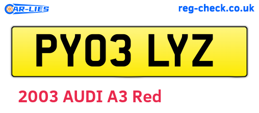 PY03LYZ are the vehicle registration plates.