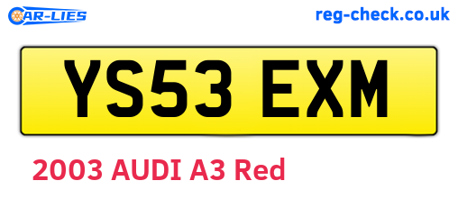 YS53EXM are the vehicle registration plates.