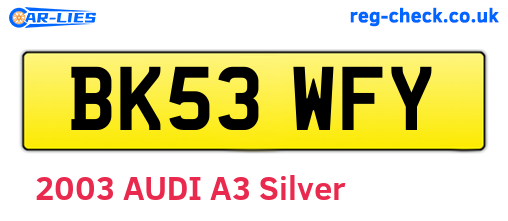 BK53WFY are the vehicle registration plates.