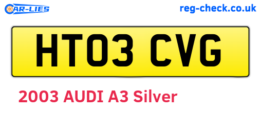 HT03CVG are the vehicle registration plates.
