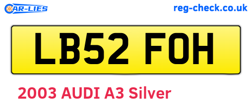 LB52FOH are the vehicle registration plates.