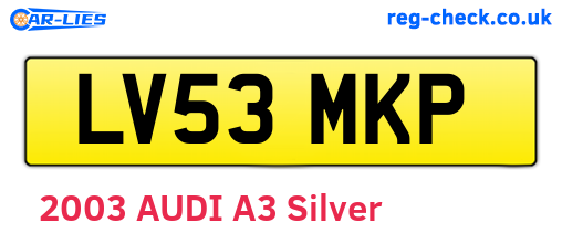 LV53MKP are the vehicle registration plates.