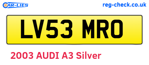 LV53MRO are the vehicle registration plates.