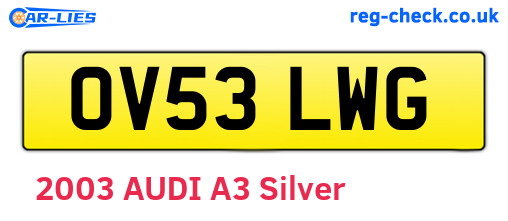 OV53LWG are the vehicle registration plates.