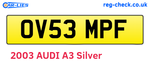 OV53MPF are the vehicle registration plates.