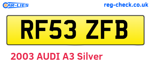 RF53ZFB are the vehicle registration plates.