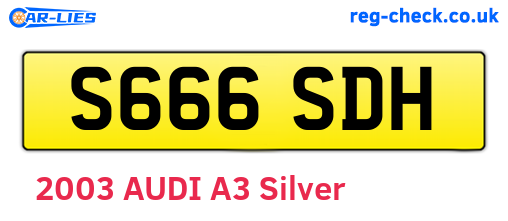 S666SDH are the vehicle registration plates.