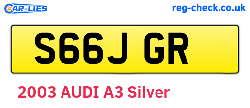 S66JGR are the vehicle registration plates.