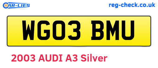 WG03BMU are the vehicle registration plates.