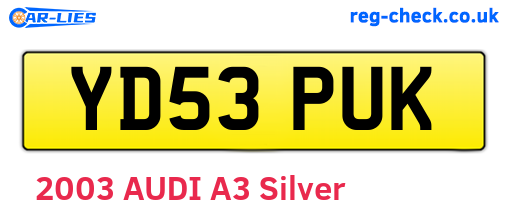 YD53PUK are the vehicle registration plates.