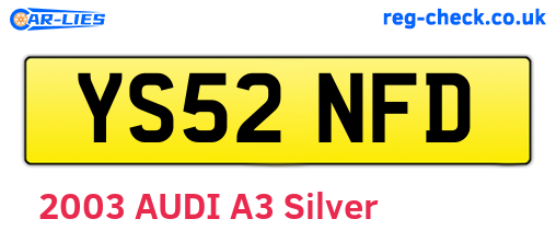YS52NFD are the vehicle registration plates.