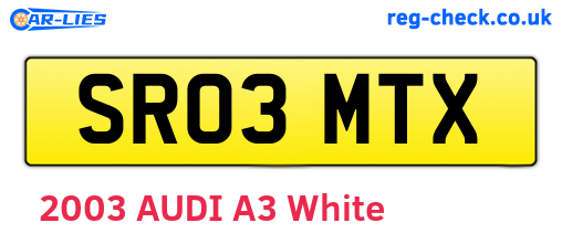 SR03MTX are the vehicle registration plates.