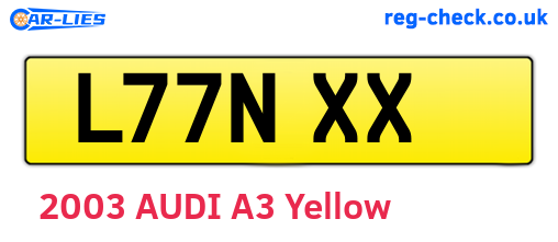 L77NXX are the vehicle registration plates.