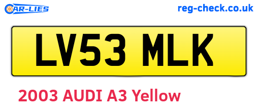 LV53MLK are the vehicle registration plates.