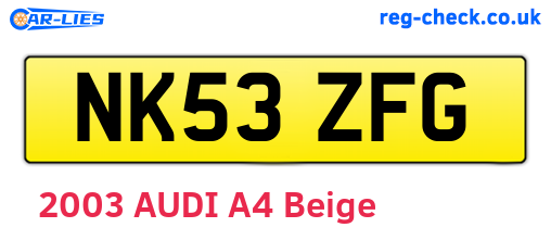 NK53ZFG are the vehicle registration plates.