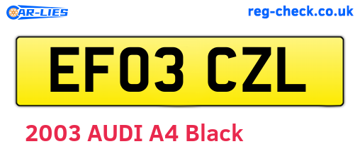 EF03CZL are the vehicle registration plates.