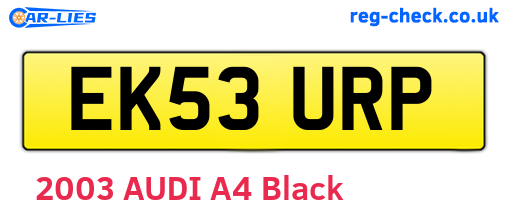 EK53URP are the vehicle registration plates.