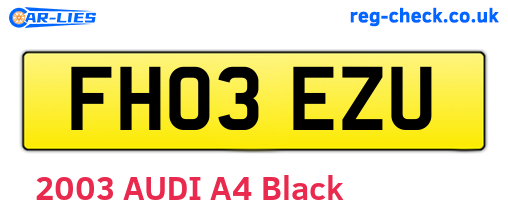 FH03EZU are the vehicle registration plates.