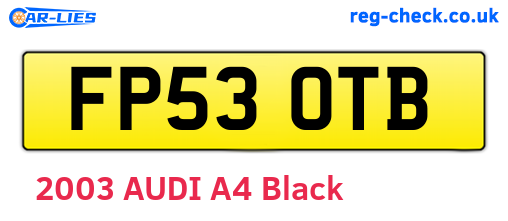 FP53OTB are the vehicle registration plates.