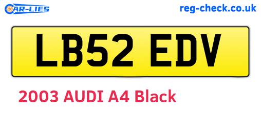 LB52EDV are the vehicle registration plates.