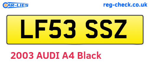 LF53SSZ are the vehicle registration plates.
